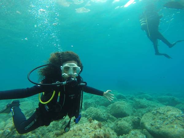 Diving baptism on the beach Lloret de Mar